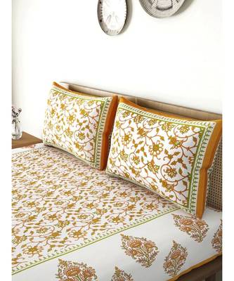 Yellow Color Pure Cotton Queen Size Bedsheet PH-GAMLA-YELLOW 2