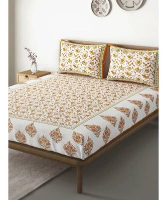 Yellow Color Pure Cotton Queen Size Bedsheet PH-GAMLA-YELLOW 3