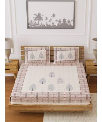 Pink Color Pure Cotton Queen Size Bedsheet PH-6 PATTE-PINK 2