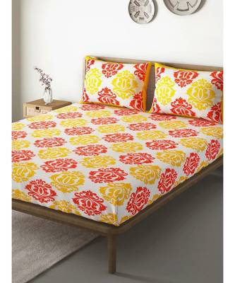 Yellow Color Pure Cotton Queen Size Bedsheet PH-BLOCK-YELLOW 2
