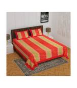 Orange Color Pure Cotton Queen Size Bedsheet Rashbhari Orange