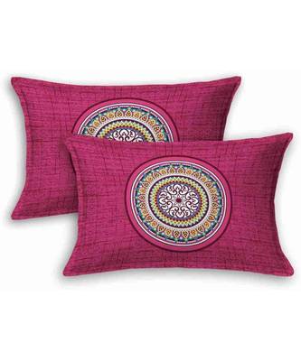 Pink Color Pure Cotton Queen Size Bedsheet Round kamal pink 4