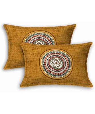 Yellow Color Pure Cotton Queen Size Bedsheet Round kamal yellow 2