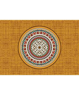 Yellow Color Pure Cotton Queen Size Bedsheet Round kamal yellow 3