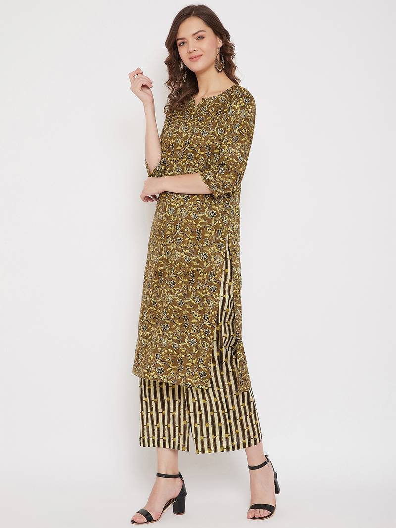 Cotton Printed Kurta and Palazzo Set