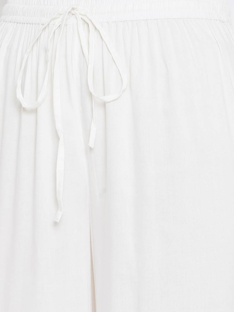 Rayon Printed  3/4th and Flared Sleeves  Calf Length   Kurta with a Pair of Block Printed Rayon Pallazos