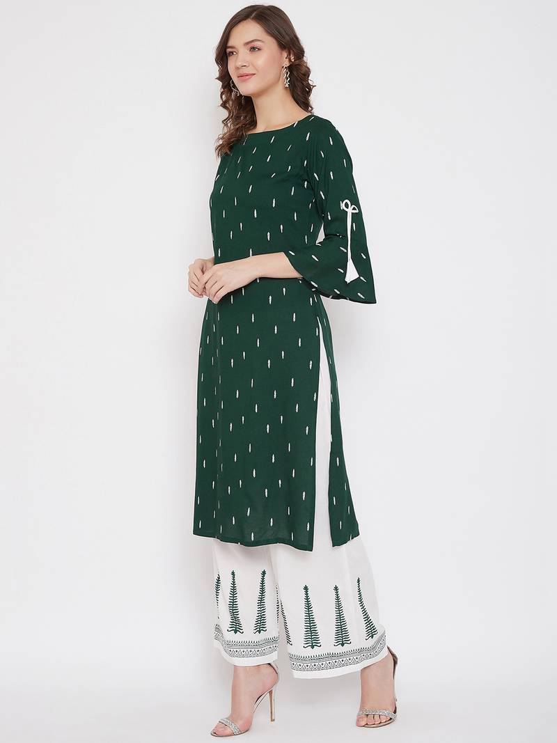 Silk Blend Woven Kurta Pallazos and Dupatta Set