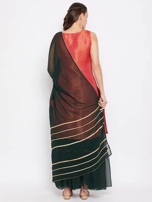 Silk Blend Woven Kurta Skirt and Dupatta Set 2