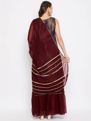 Silk Blend Woven Kurta Skirt and Dupatta Set 2