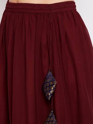 Silk Blend Woven Kurta Skirt and Dupatta Set 4