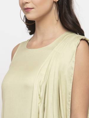 Green printed cotton long-dresses 2