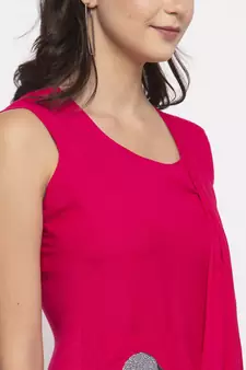 Pink printed cotton long-dresses