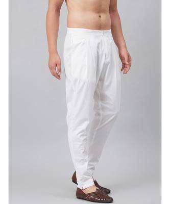 Men White Solid Trouser Style  Pyjamas 3