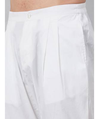 Men White Solid Trouser Style  Pyjamas 6