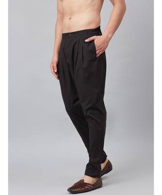 Men Black  Solid Trouser Style  Pyjamas 1