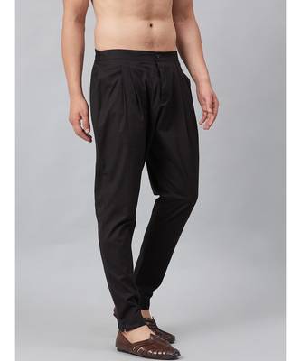 Men Black  Solid Trouser Style  Pyjamas 2