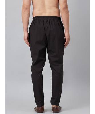 Men Black  Solid Trouser Style  Pyjamas 4