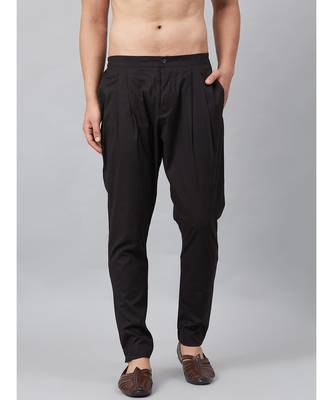 Men Black  Solid Trouser Style  Pyjamas 6