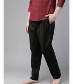 Men Black Solid Pyjamas