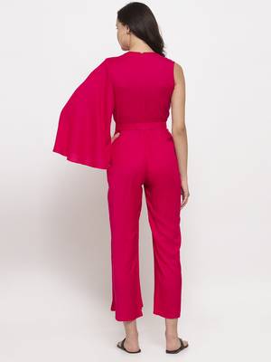 Pink plain cotton long-dresses 5