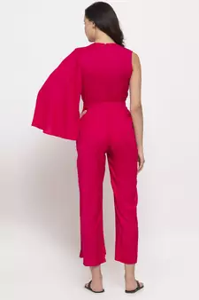 Pink plain cotton long-dresses