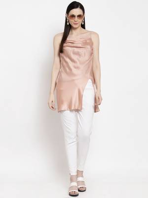 Baby-pink plain viscose rayon party-wear-kurtis 3
