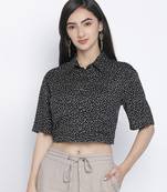 Blacktart ploka dot women crop shirt