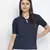 Fair blue tie - knot women schiffli top