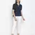 Fair blue tie - knot women schiffli top