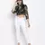 Grime black floral printed women top
