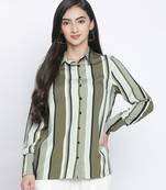 Mash of colours stripes print women shirt