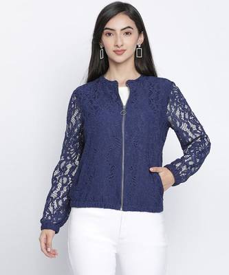 Masslic Blue  women bomber jacket 1