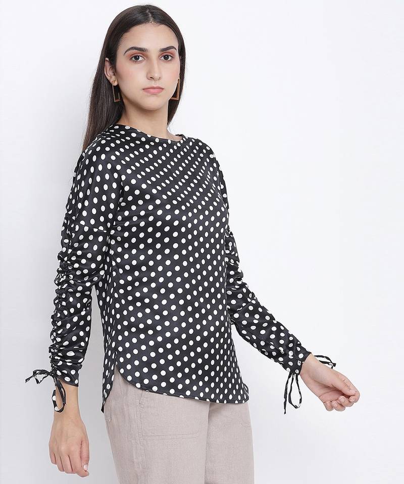 Polka dot stylish women top
