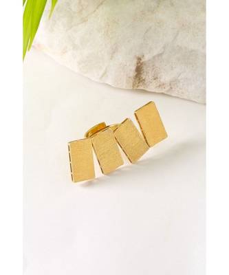 Disarray Gold Statement Geometric Ring 3