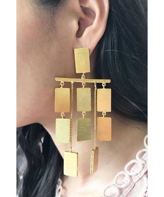 Eris Gold Statement Geometric Earrings 2