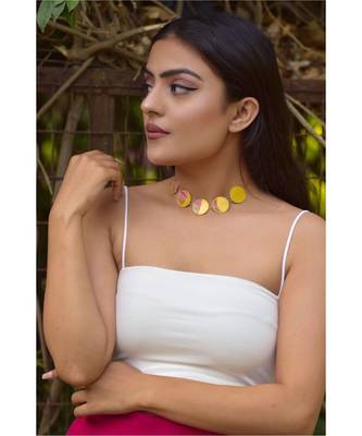 Selene Gold Moon Phases Enamel Choker 2