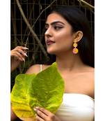 Apollo Gold Half Moon Enamel Earrings