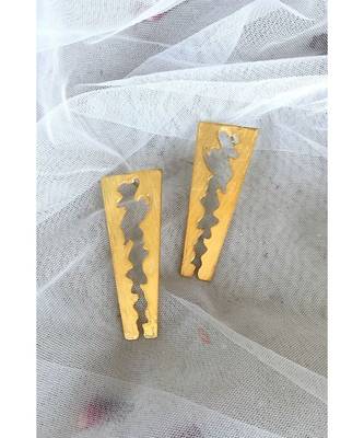 Cut Gold Unique Earrings 3