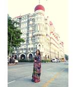 Ajrakh handcrafted on Modal silk with running blouse