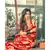 Red all over Baluchari with meenakari perfect for the festivities