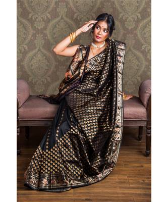 Black  all over Baluchari with meenakari perfect for the festivities 2
