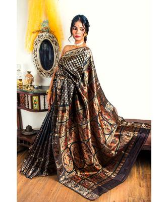 Black  all over Baluchari with meenakari perfect for the festivities 1