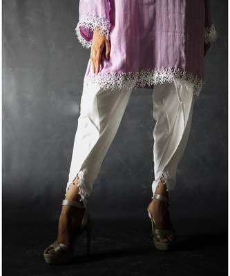 lilac short kurta with dhoti pants 2