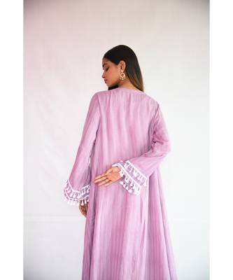 lilac shrug with floral dress 2