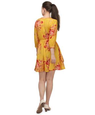 mango yellow digital printed floral short  top 2