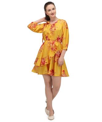mango yellow digital printed floral short  top 3