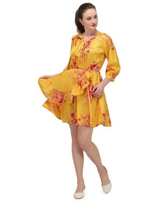 mango yellow digital printed floral short  top 4