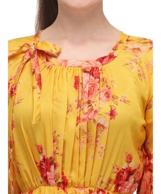 mango yellow digital printed floral short  top 5