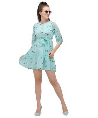 sky blue mini top with tie up at the waist 1
