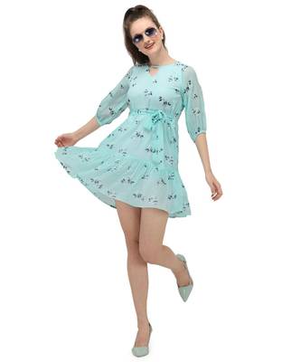 sky blue mini top with tie up at the waist 2